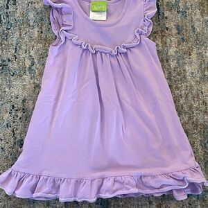 Purple Ruffled Kids Casual Dress